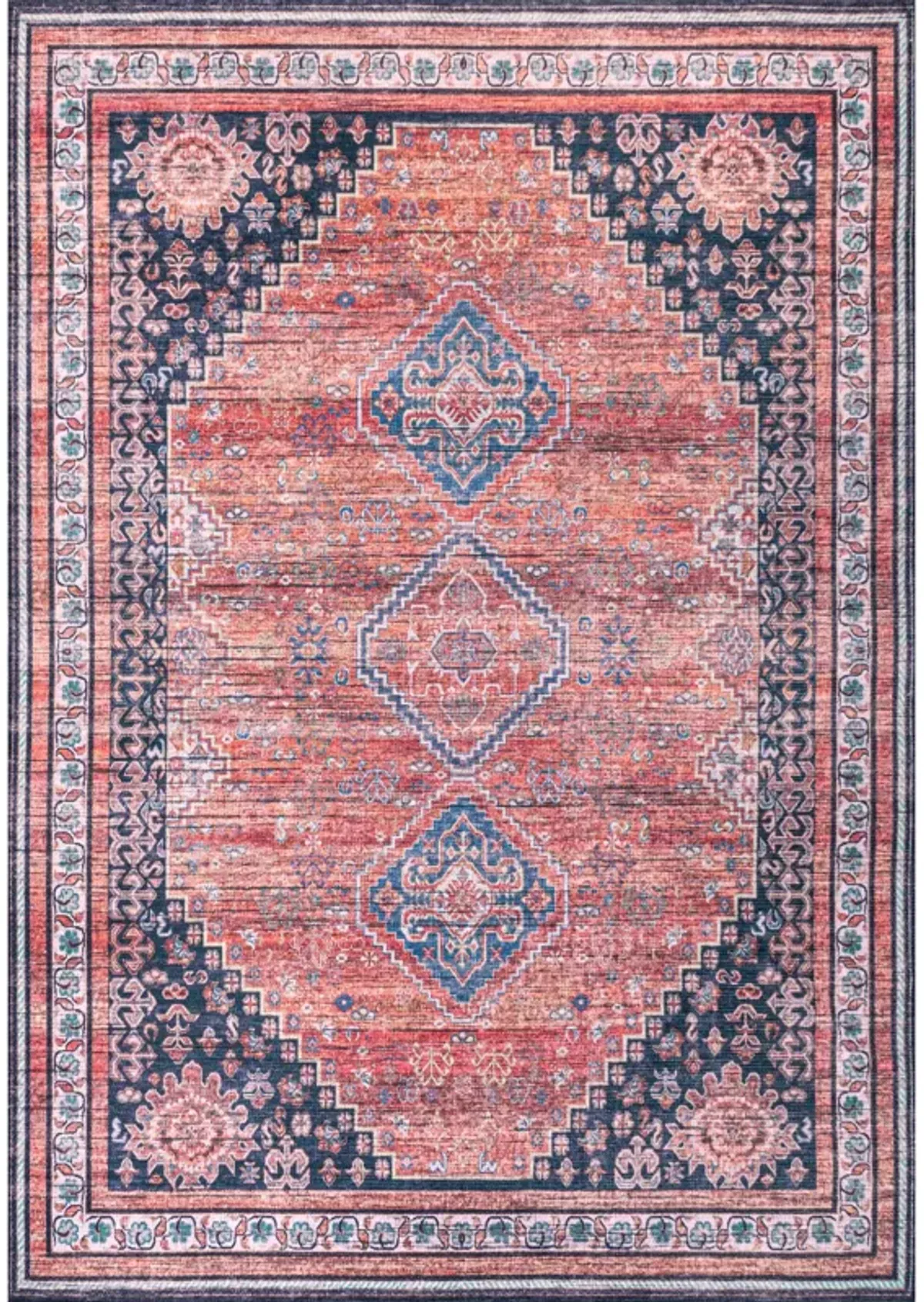 Dalyan Geometric Medallions Machine-Washable Area Rug