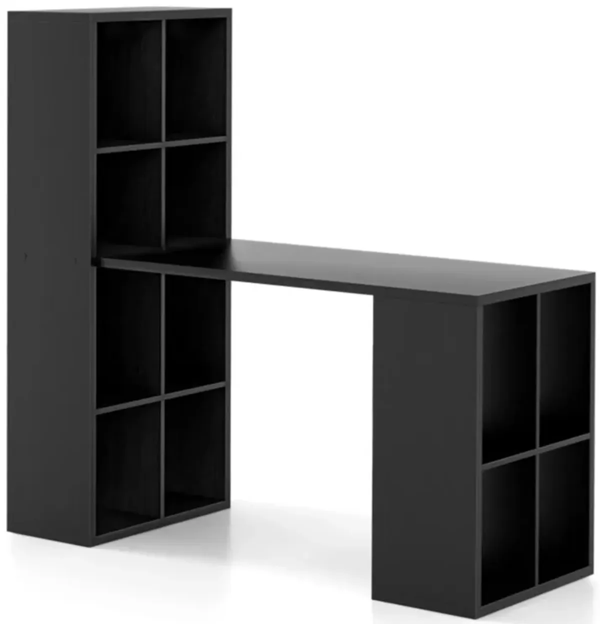 Hivvago Modern Computer Desk with 12 Cubes Bookshelf