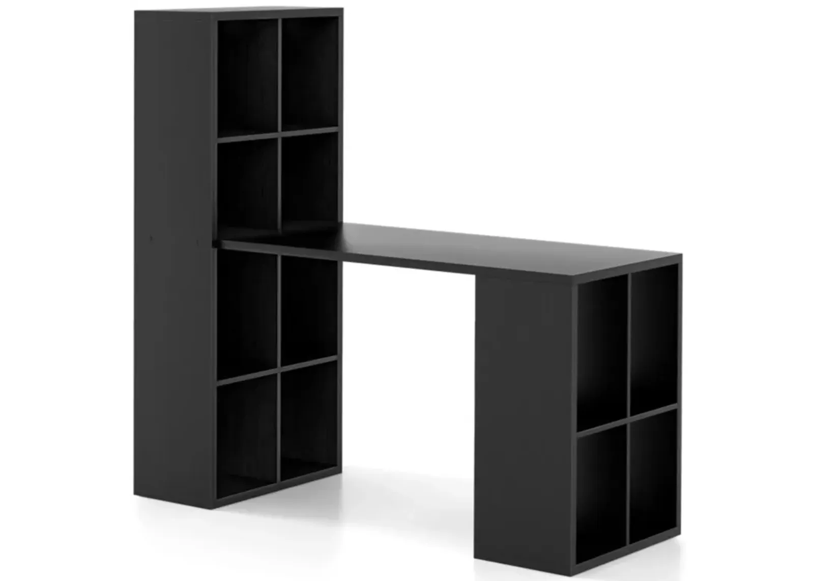 Hivvago Modern Computer Desk with 12 Cubes Bookshelf