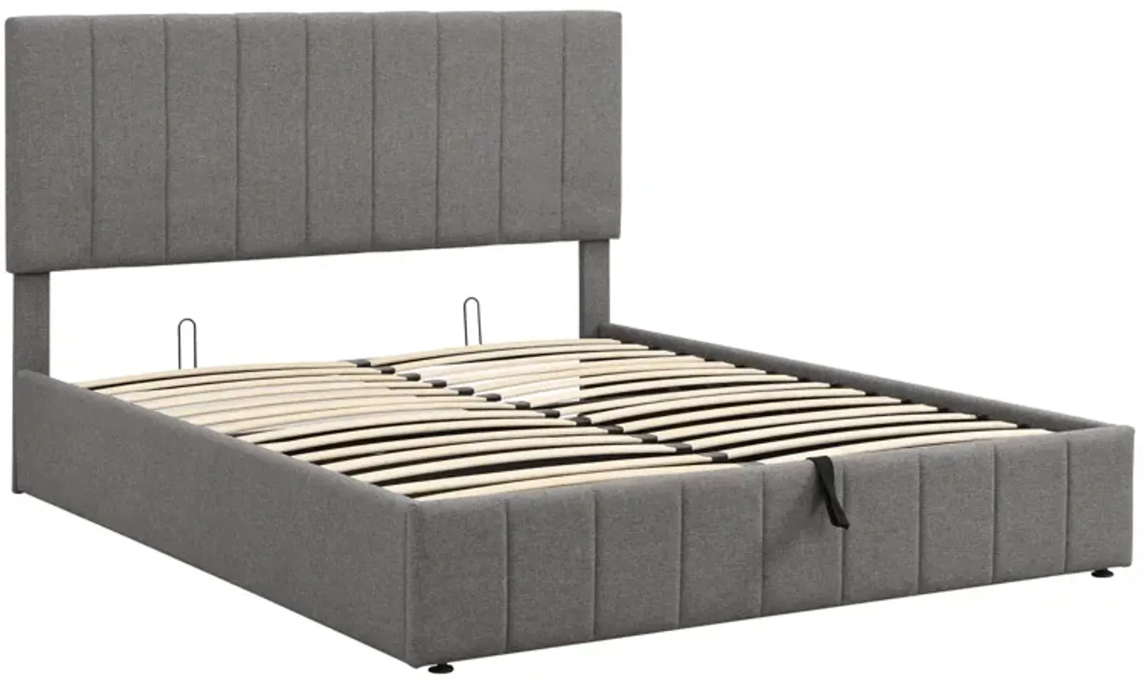 Queen Size Upholstered Platform Bed With A Hydraulic Storage System