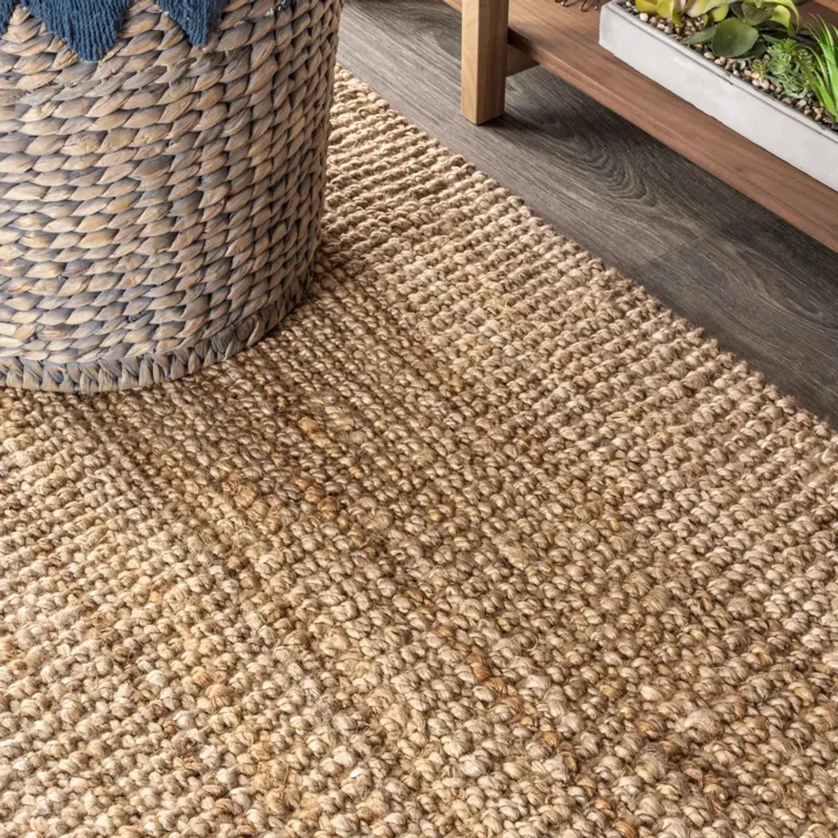 Pata Hand Woven Chunky Jute Natural 2 ft. x 10 ft. Runner Rug