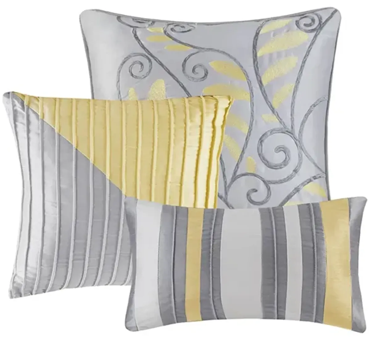 Gracie Mills Nixon 7-Piece Contemporary Striped Comforter Set