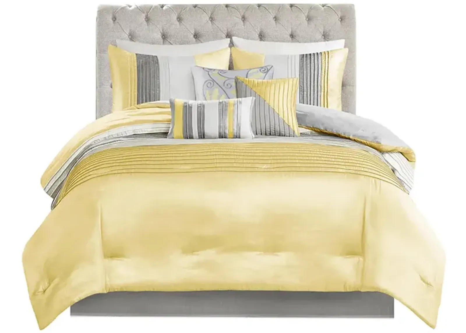 Gracie Mills Nixon 7-Piece Contemporary Striped Comforter Set