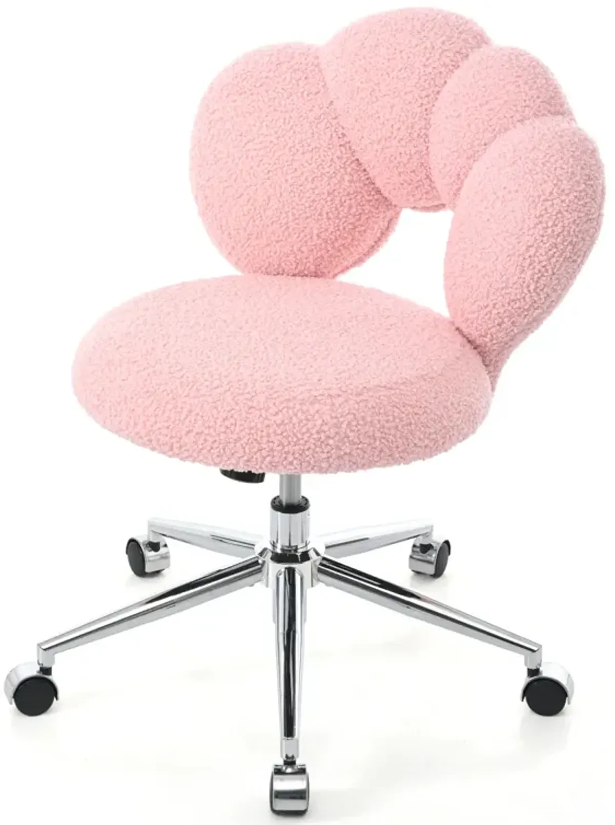 360 Swivel Height Adjustable, Swivel Chair, Teddy Fabric, Home Office Chair