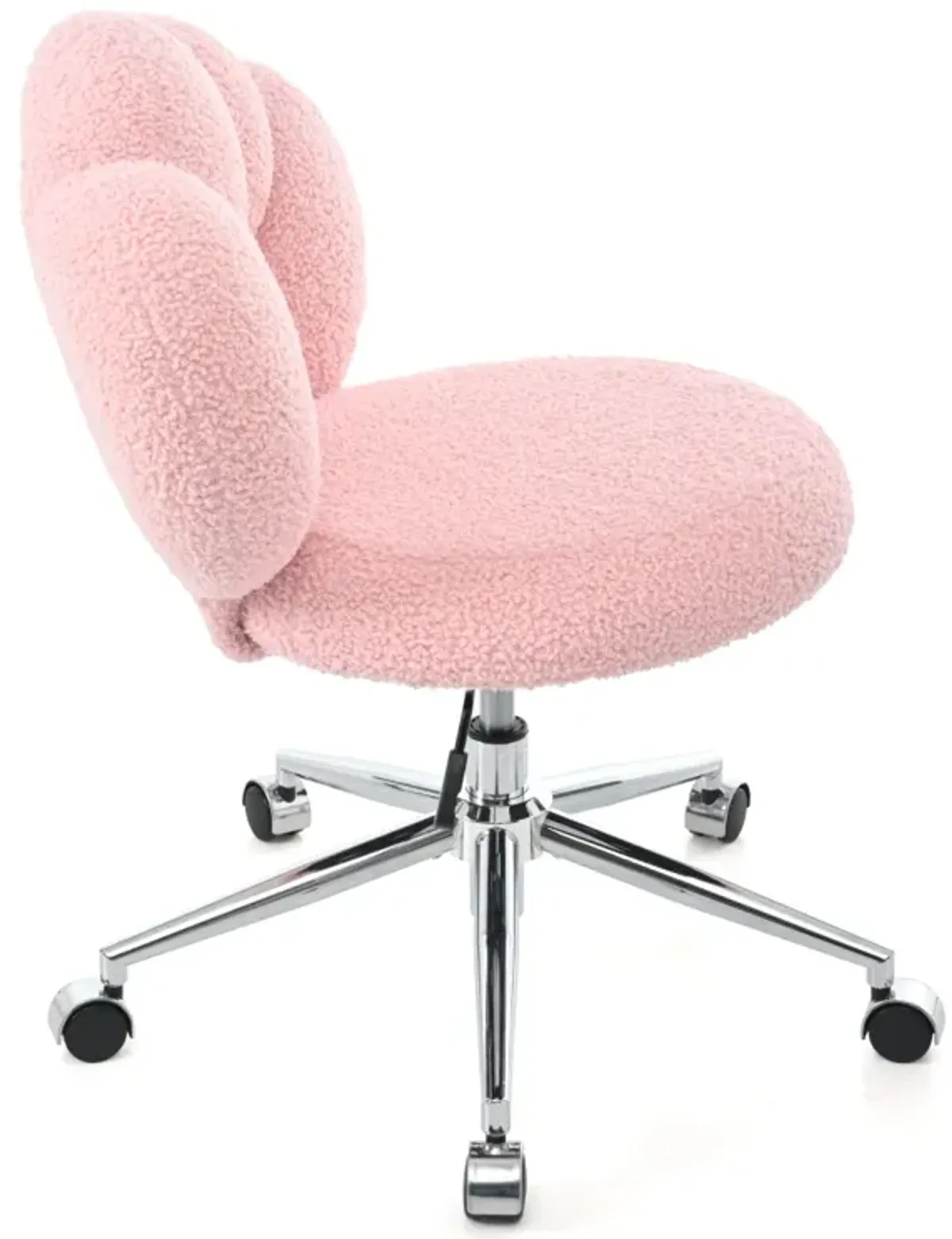 360 Swivel Height Adjustable, Swivel Chair, Teddy Fabric, Home Office Chair