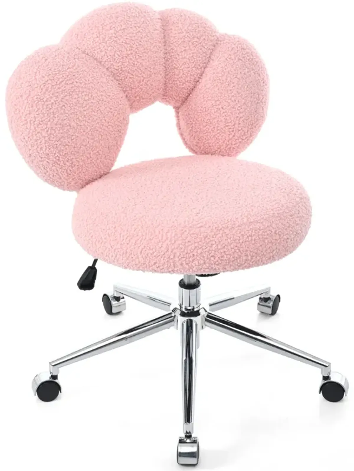 360 Swivel Height Adjustable, Swivel Chair, Teddy Fabric, Home Office Chair