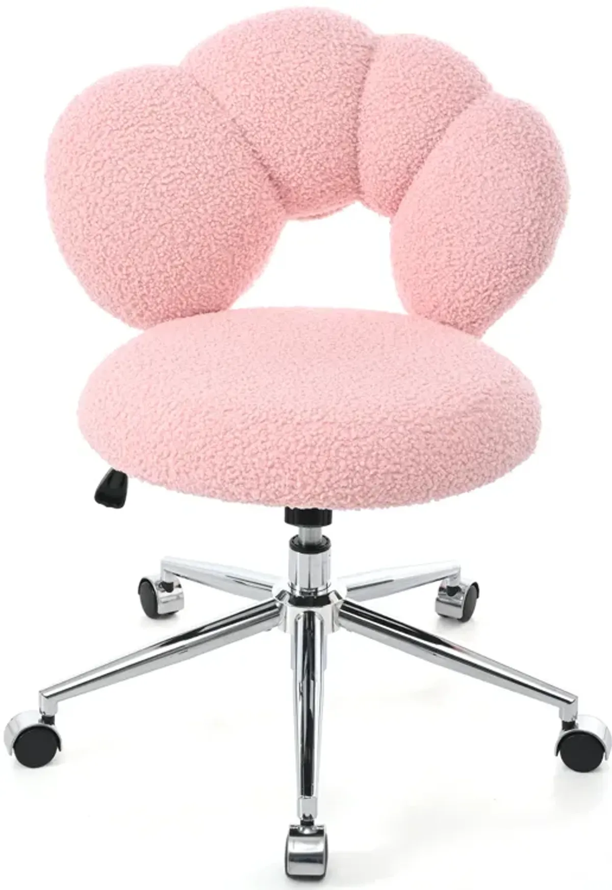 360 Swivel Height Adjustable, Swivel Chair, Teddy Fabric, Home Office Chair