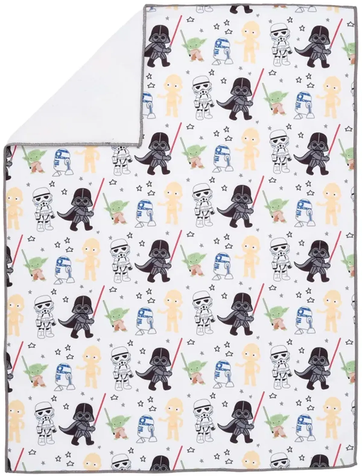 Lambs & Ivy Star Wars Classic Fleece Baby Blanket - Yoda/Darth Vader/R2-D2/C-3PO