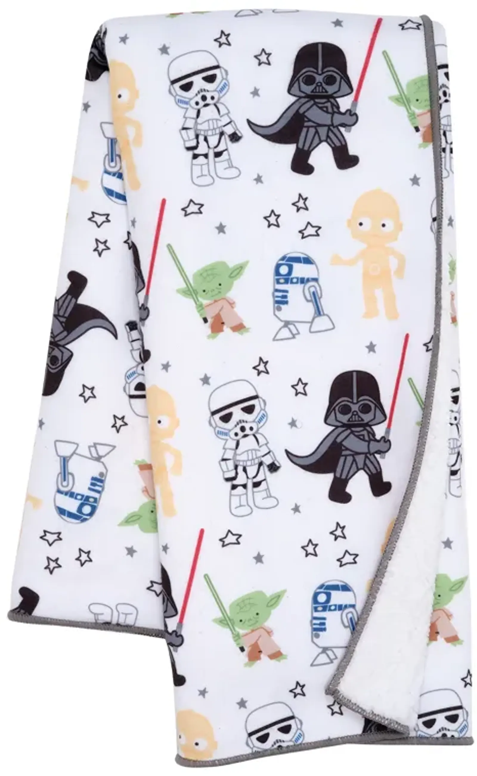 Lambs & Ivy Star Wars Classic Fleece Baby Blanket - Yoda/Darth Vader/R2-D2/C-3PO