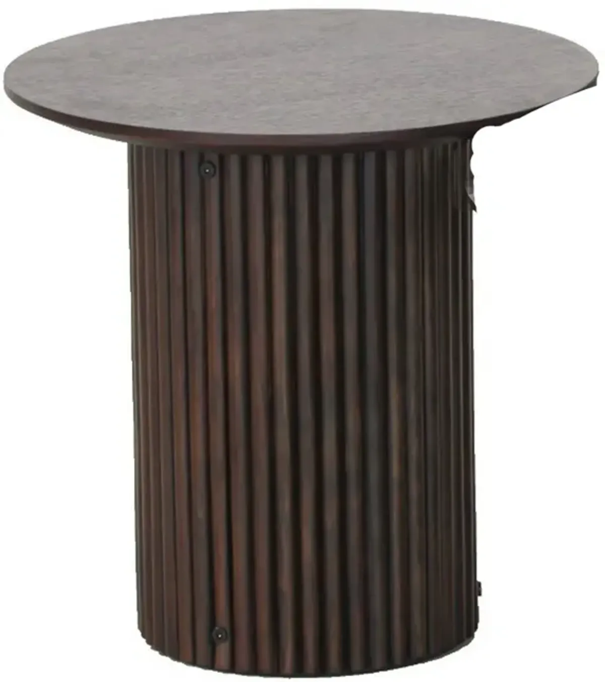 2 Piece Coffee Table and End Table Set, Round Top, Pedestal Base, Black - Benzara