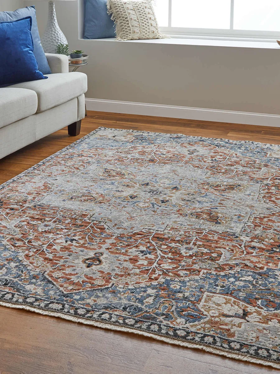 Kaia 39HXF Orange/Ivory/Blue 7'10" x 9'6" Rug