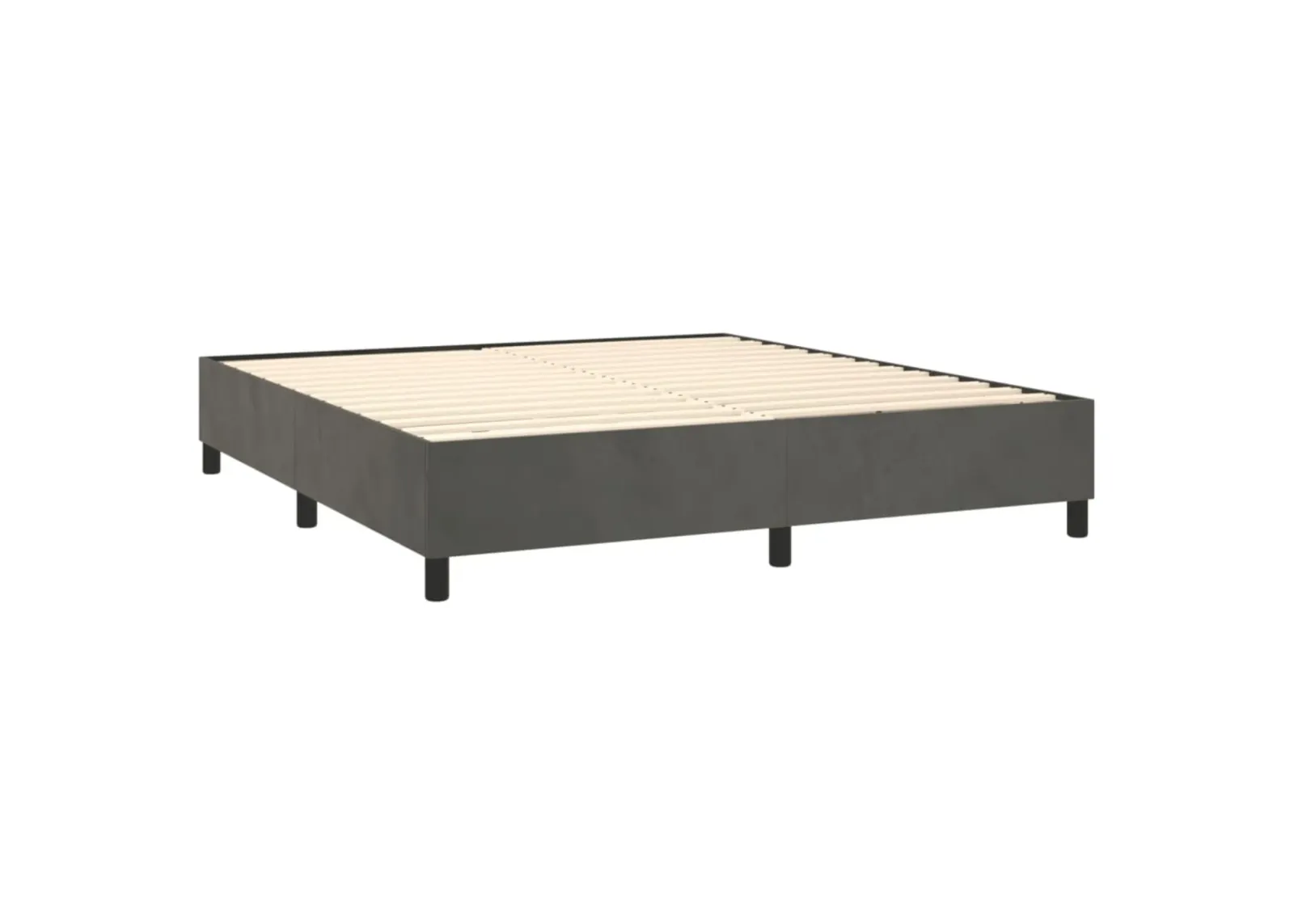 vidaXL Velvet Box Spring Bed Frame - Dark Gray, California King, Robust Design with Plywood and Engineered Wood, Sized 85� x 72� x13.8.