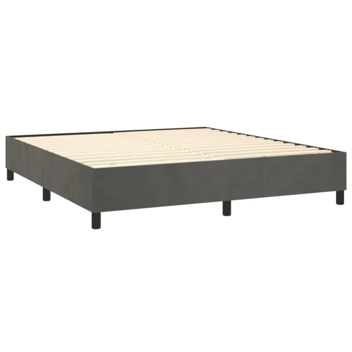 vidaXL Velvet Box Spring Bed Frame - Dark Gray, California King, Robust Design with Plywood and Engineered Wood, Sized 85� x 72� x13.8.