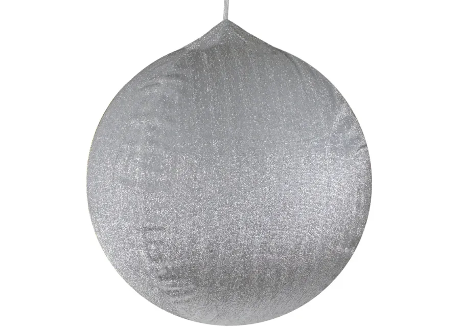 23.5" Silver Tinsel Inflatable Christmas Ball Ornament Outdoor Decoration