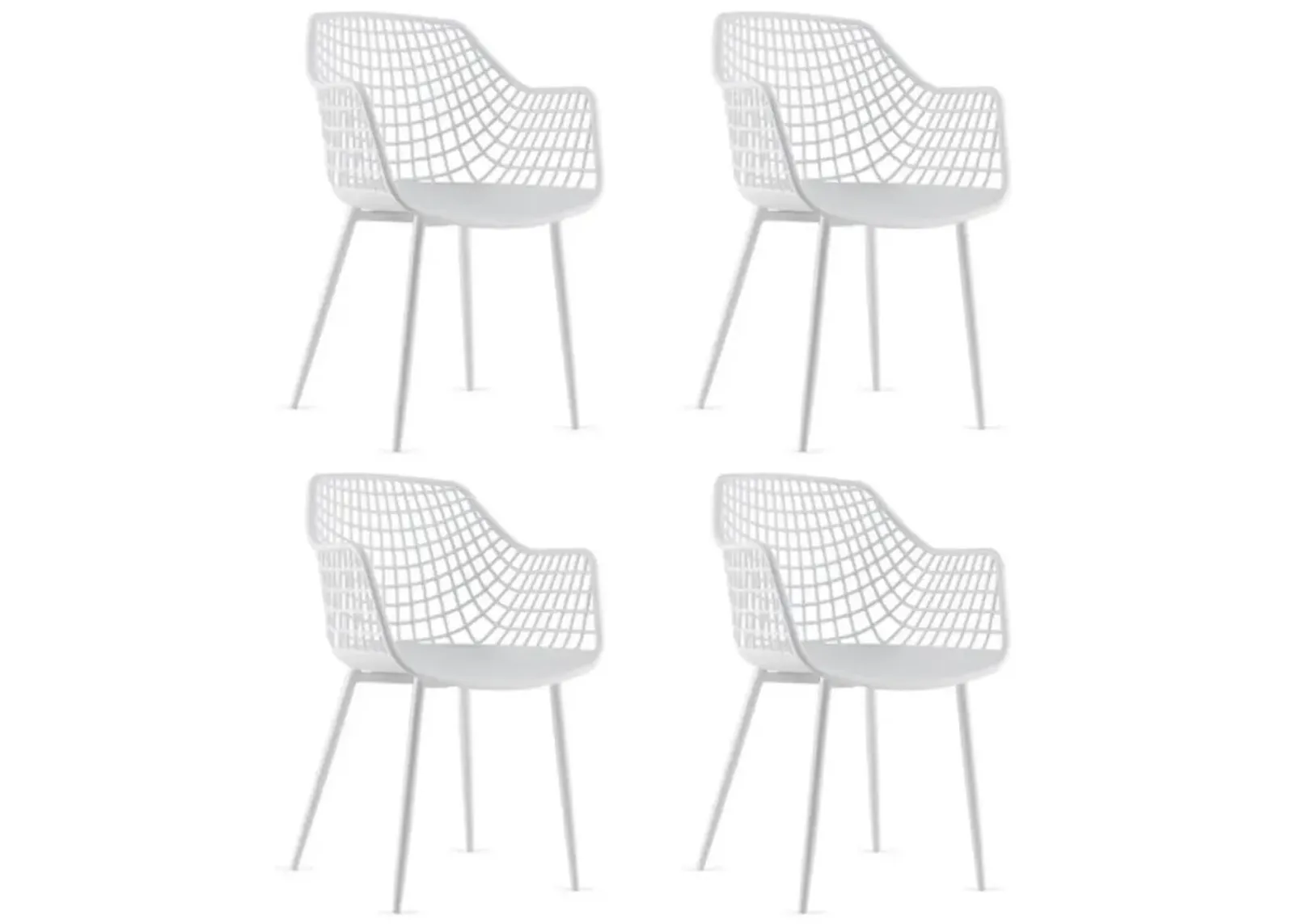 Hivvago Set of 4 Heavy Duty Modern Dining Chair with Airy Hollow Backrest