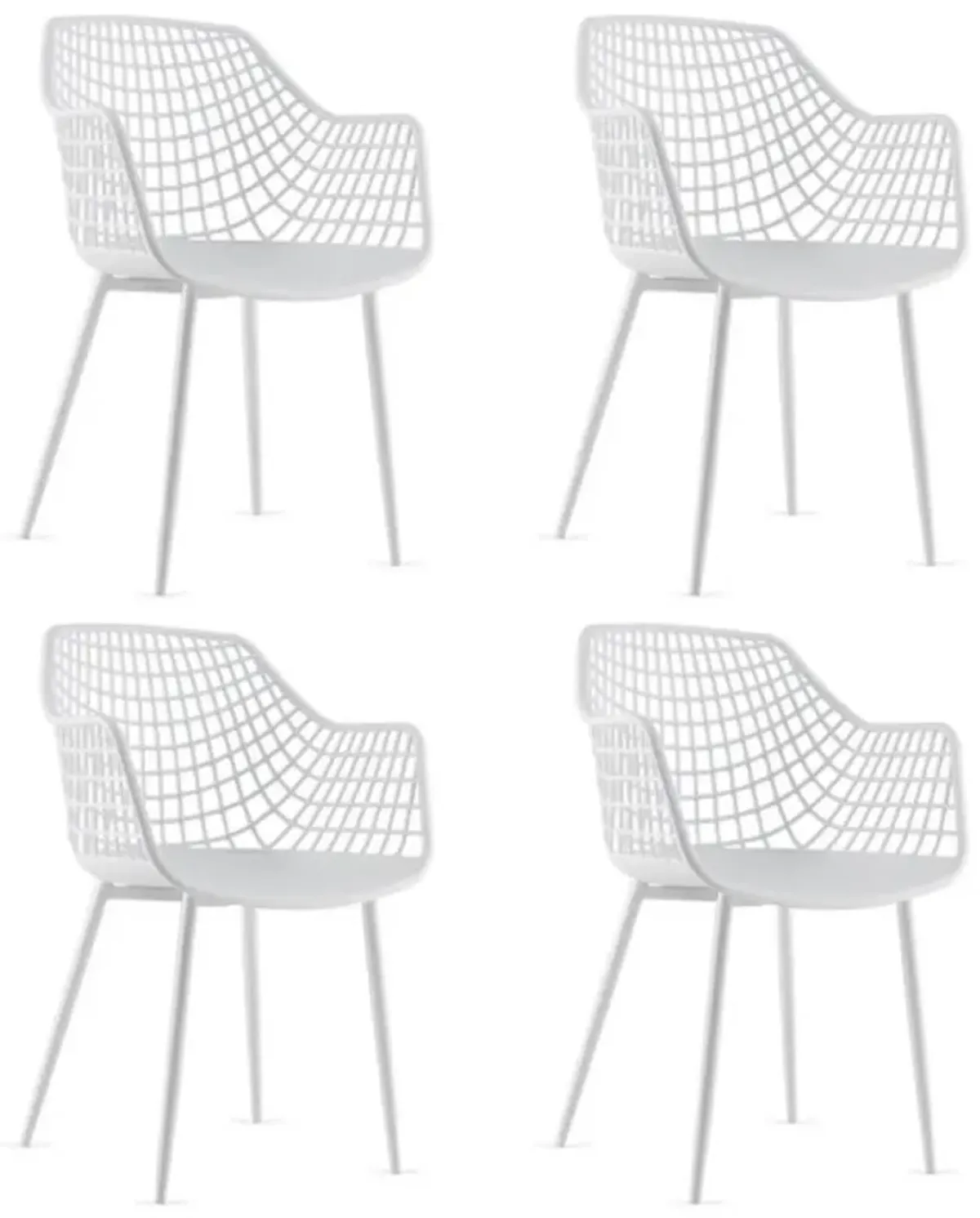 Hivvago Set of 4 Heavy Duty Modern Dining Chair with Airy Hollow Backrest