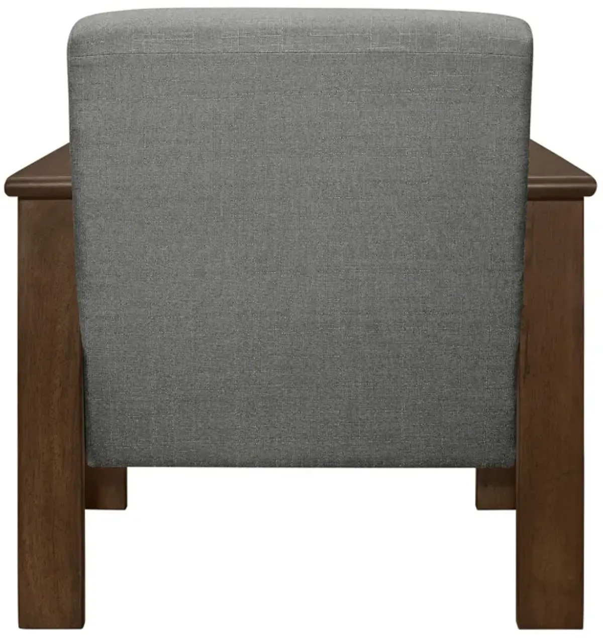 Bella 32 Inch Accent Chair Armchair, Storage Arms, Light Gray, Solid Wood - Benzara