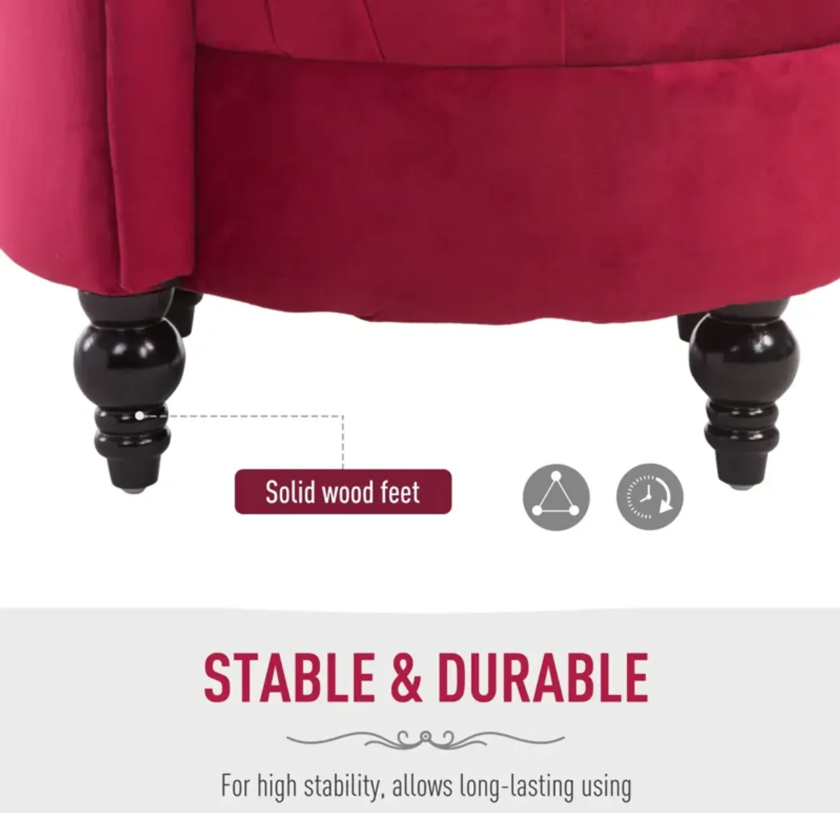 Crimson Throne: Retro High-Back Accent Chair with Button-Tufted Royal Design