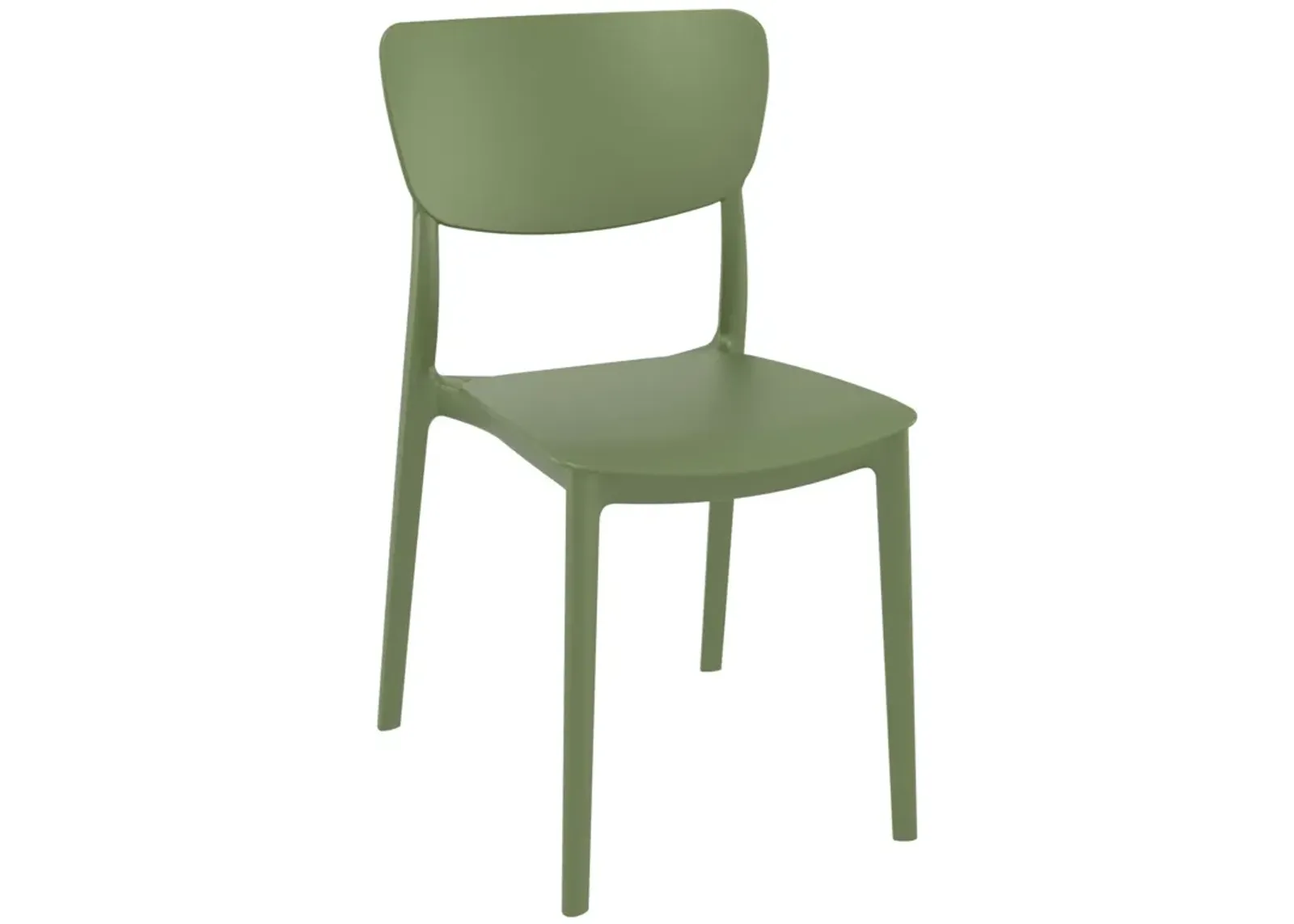 33" White Solid Stackable Patio Dining Chair