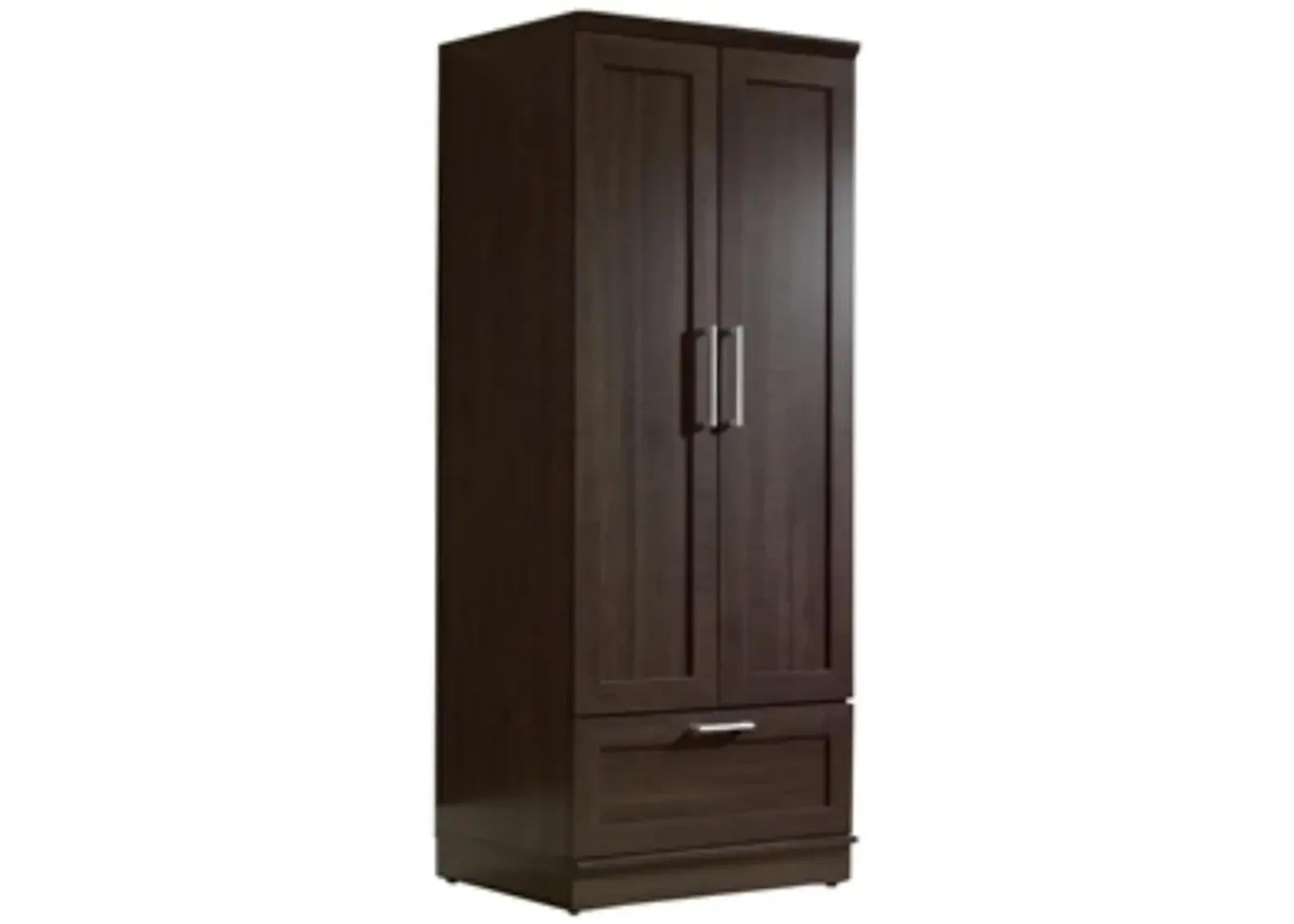 Hivvago Dark Brown Wood Wardrobe Cabinet Armoire with Garment Rod