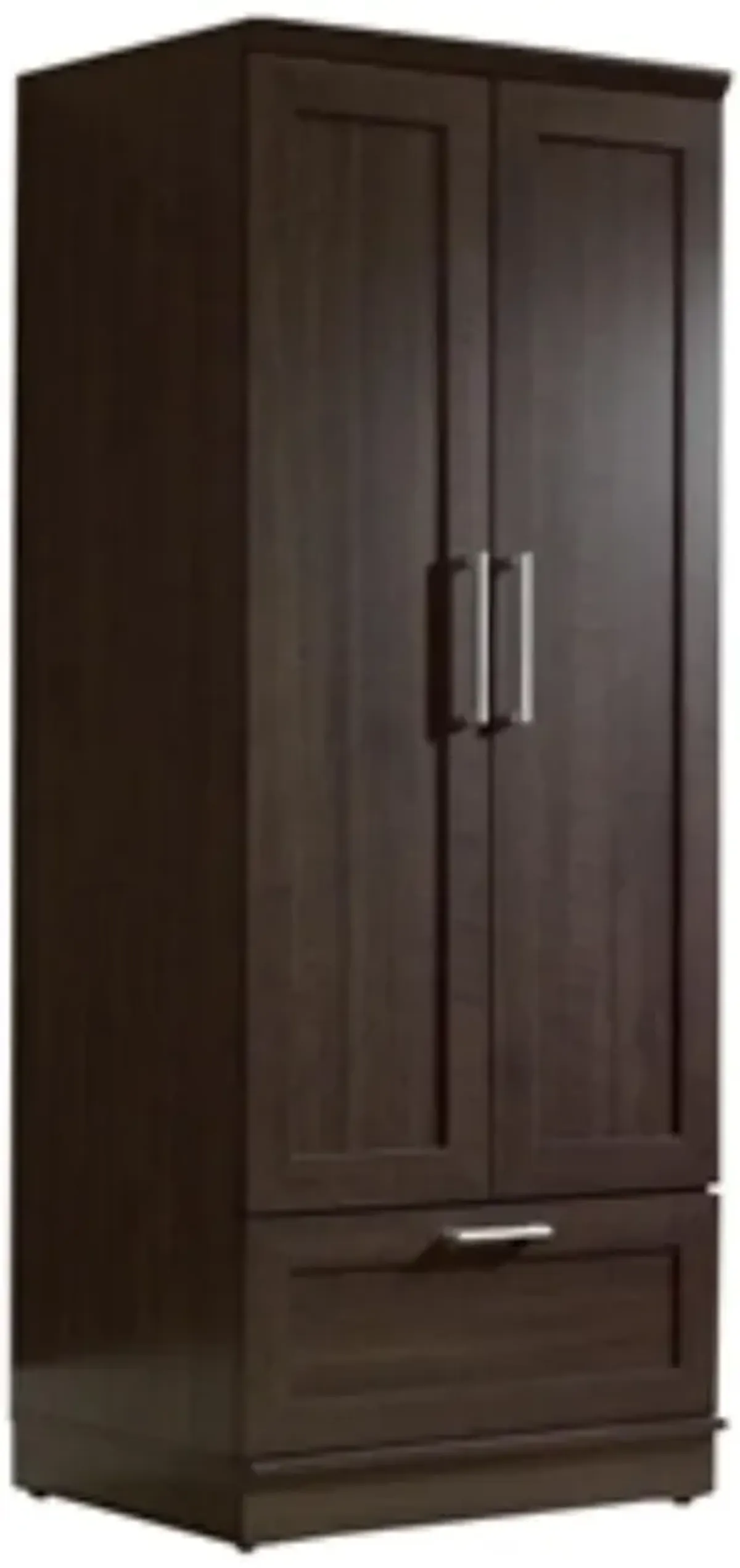 Hivvago Dark Brown Wood Wardrobe Cabinet Armoire with Garment Rod