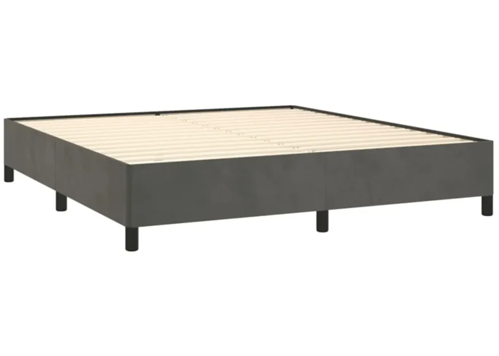 vidaXL King Size Bed Frame - Dark Gray Velvet, Stylish and Elegant - Fits 76"x79.9" Mattress, Constructed from Durable Plywood and Engineered Wood