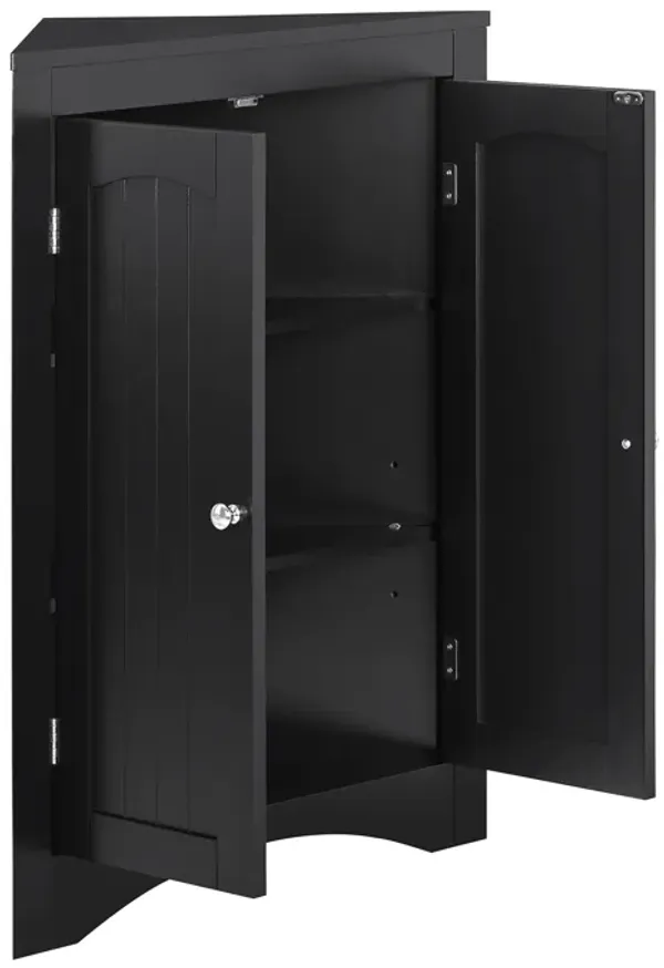 Freestanding Corner Cabinet with Doors and Shelves for Bathroom or Kitchen