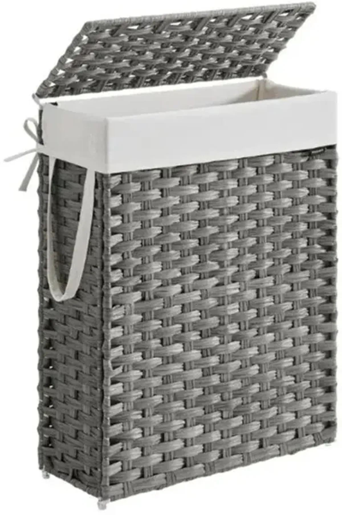 Slim Laundry Hamper with Lid for Space-Saving Storage