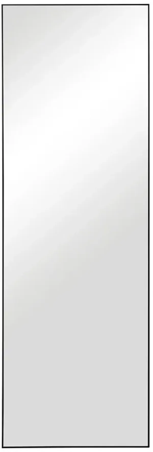 Rectangular Shape Thin Polystyrene Frame Long Mirror, Black-Benzara