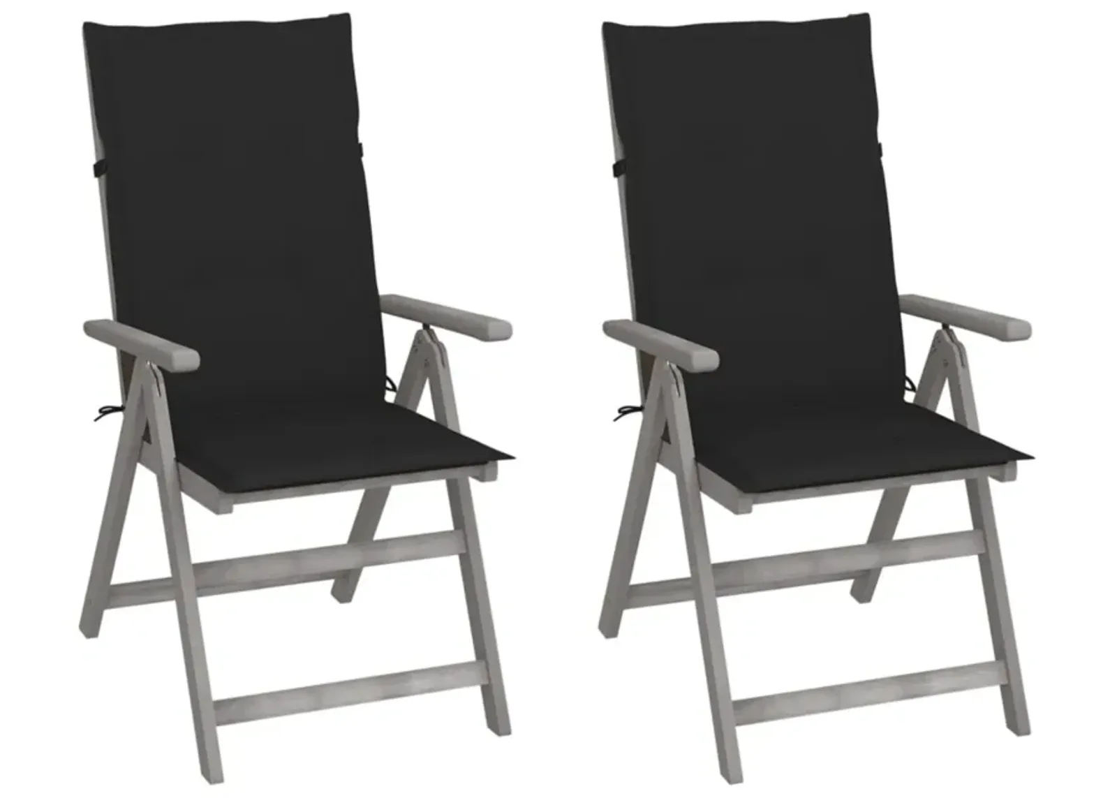 vidaXL Patio Reclining Chairs 2 pcs with Cushions Solid Acacia Wood