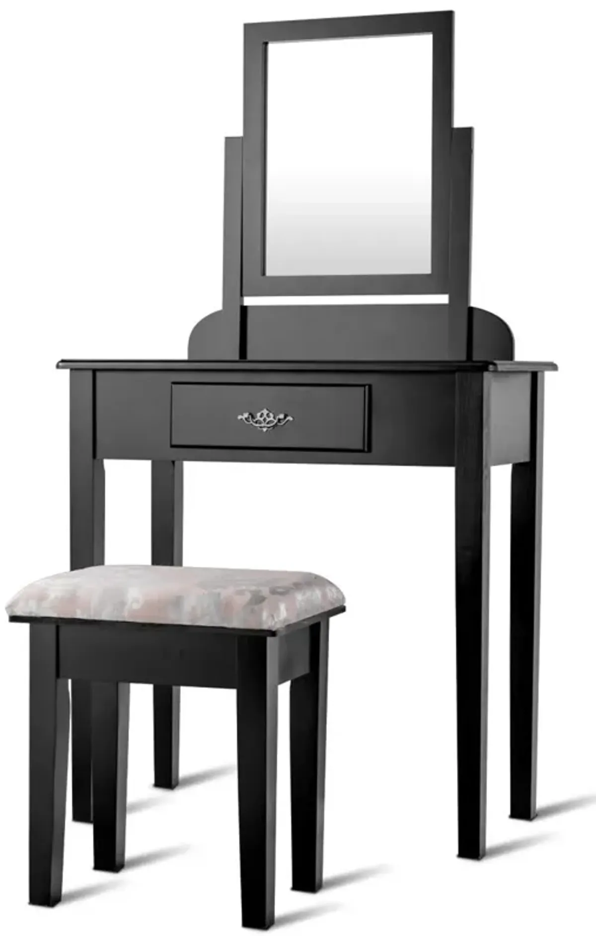 Vanity Dressing Table Stool Set with Large Makeup Mirror