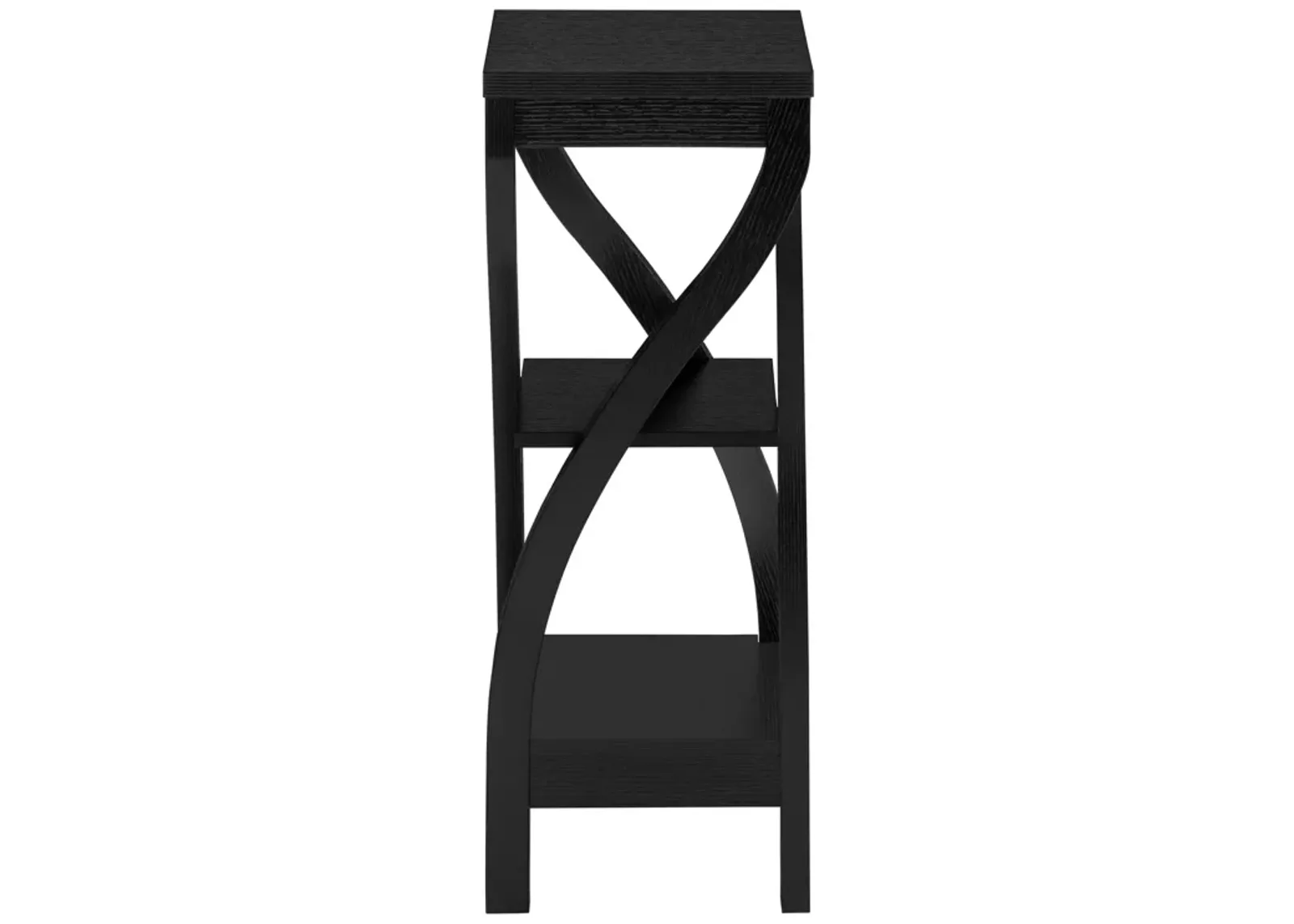 Monarch Specialties I 2414 Accent Table, Side, End, Plant Stand, Square, Living Room, Bedroom, Laminate, Black, Transitional