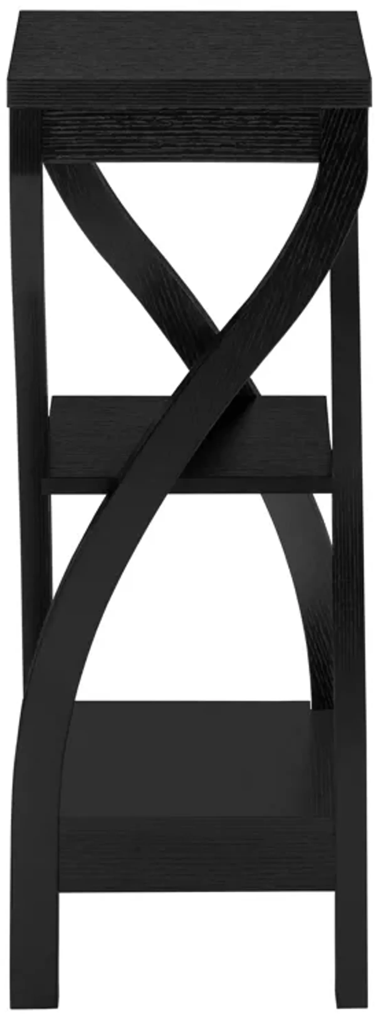 Monarch Specialties I 2414 Accent Table, Side, End, Plant Stand, Square, Living Room, Bedroom, Laminate, Black, Transitional