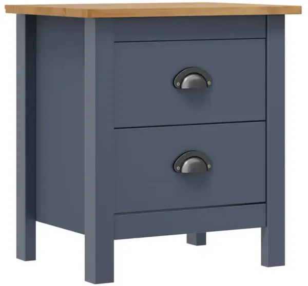 vidaXL Bedside Cabinet Hill White 18.1"x13.8"x19.5" Solid Pine Wood