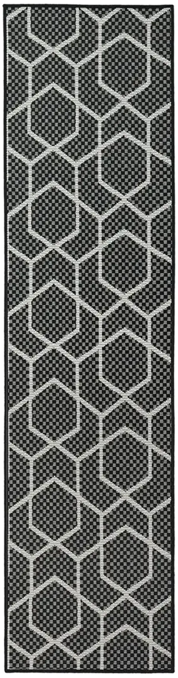 Horizon Indoor/Outdoor HOZ01 Black 2' x 6' Rug