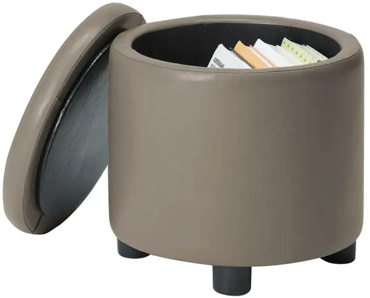 Convience Concept, Inc. Designs 4 Comfort Round Accent Storage Ottoman with Reversible Tray Lid