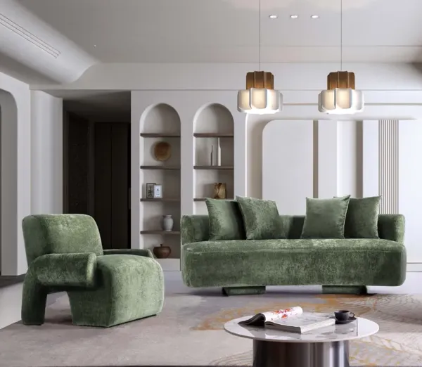 Verandah Green Large Sofa and Accent Chair Set