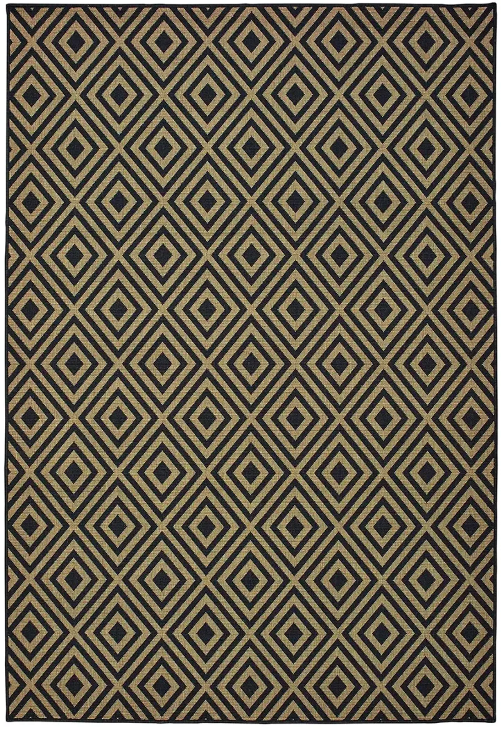 Marina 1'9" x 3'9" Black Rug