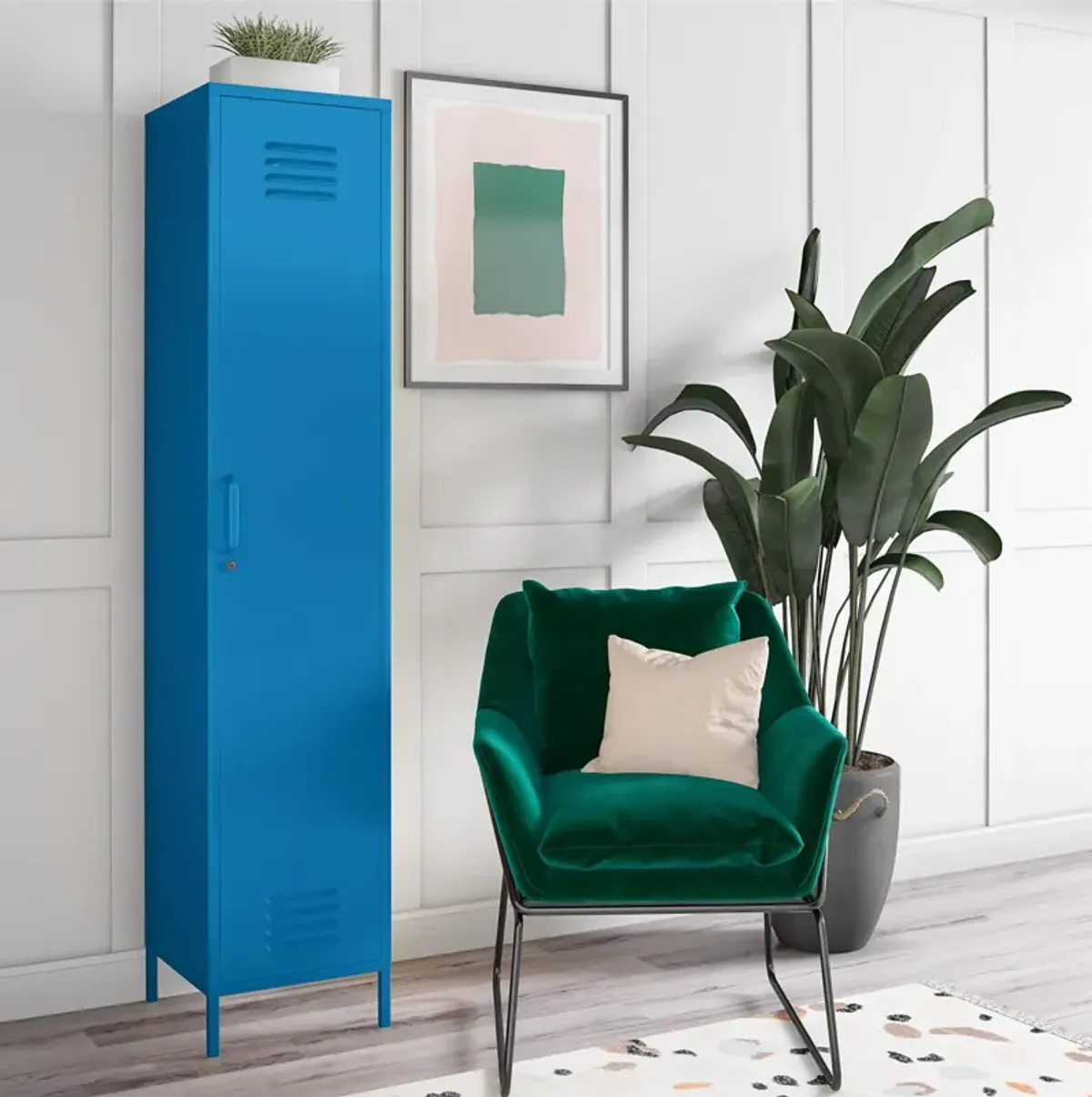 Cache Cache 1 Door Tall Single Metal Locker Style Storage Cabinet