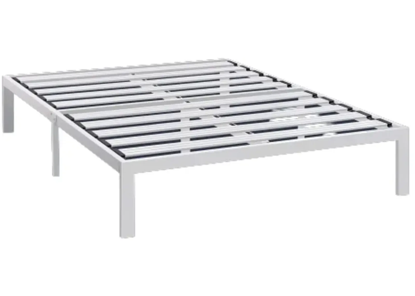 Hivvago Full size Heavy Duty Metal Platform Bed Frame in White