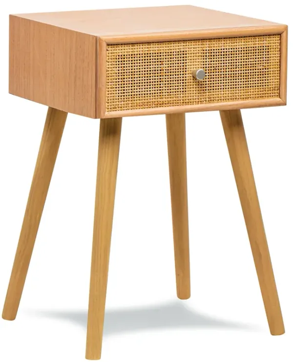 Bedside Table Night Stand Scandinavian in Wood Drawer