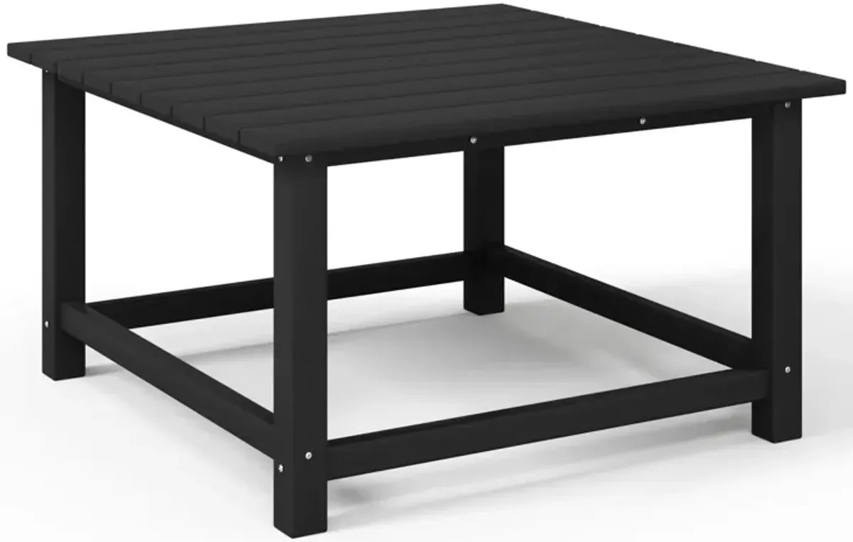 WestinTrends 5-Piece Outdoor Patio HDPE Adirondack Chair With Square Coffee Table Conversation Set