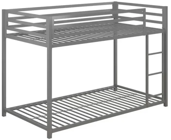 Hivvago Twin over Twin size Modern Low Height Blue Metal Bunk Bed