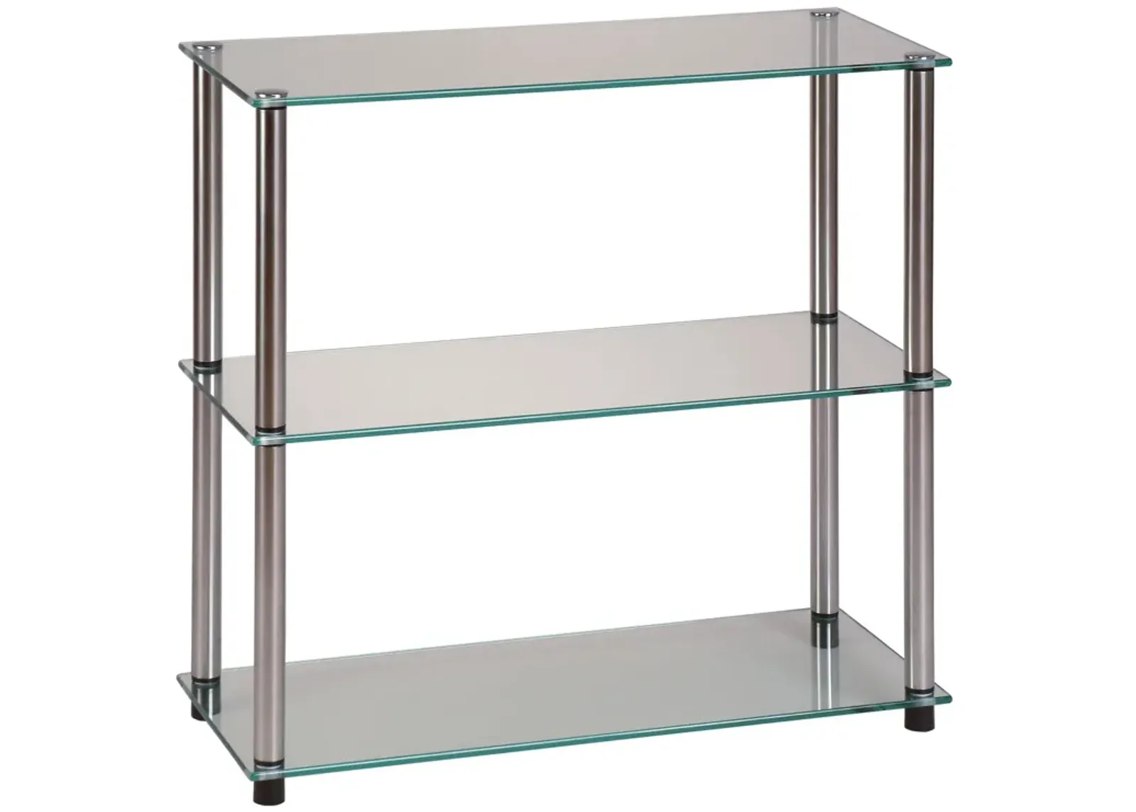 Convenience Concepts Designs2Go Classic Glass 3 Shelf Bookshelf, Glass