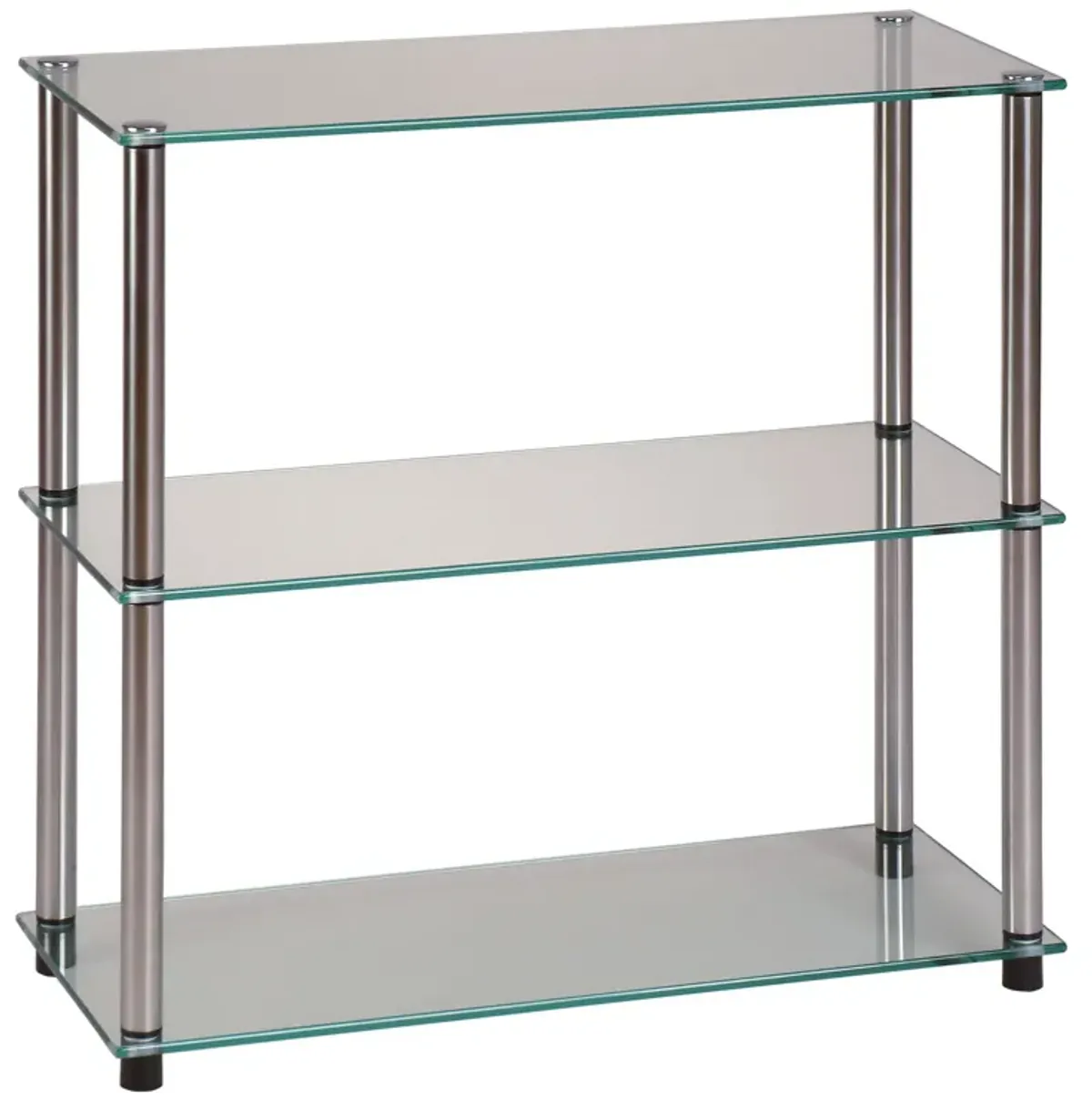 Convenience Concepts Designs2Go Classic Glass 3 Shelf Bookshelf, Glass