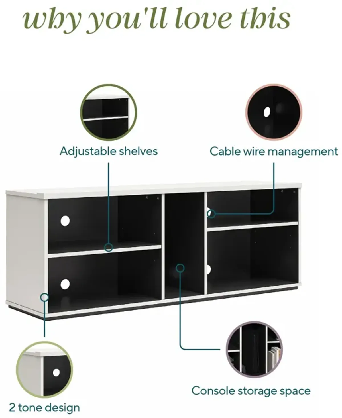 Shadow Gaming & Collectable Display Storage Bookcase, White and Matte Black