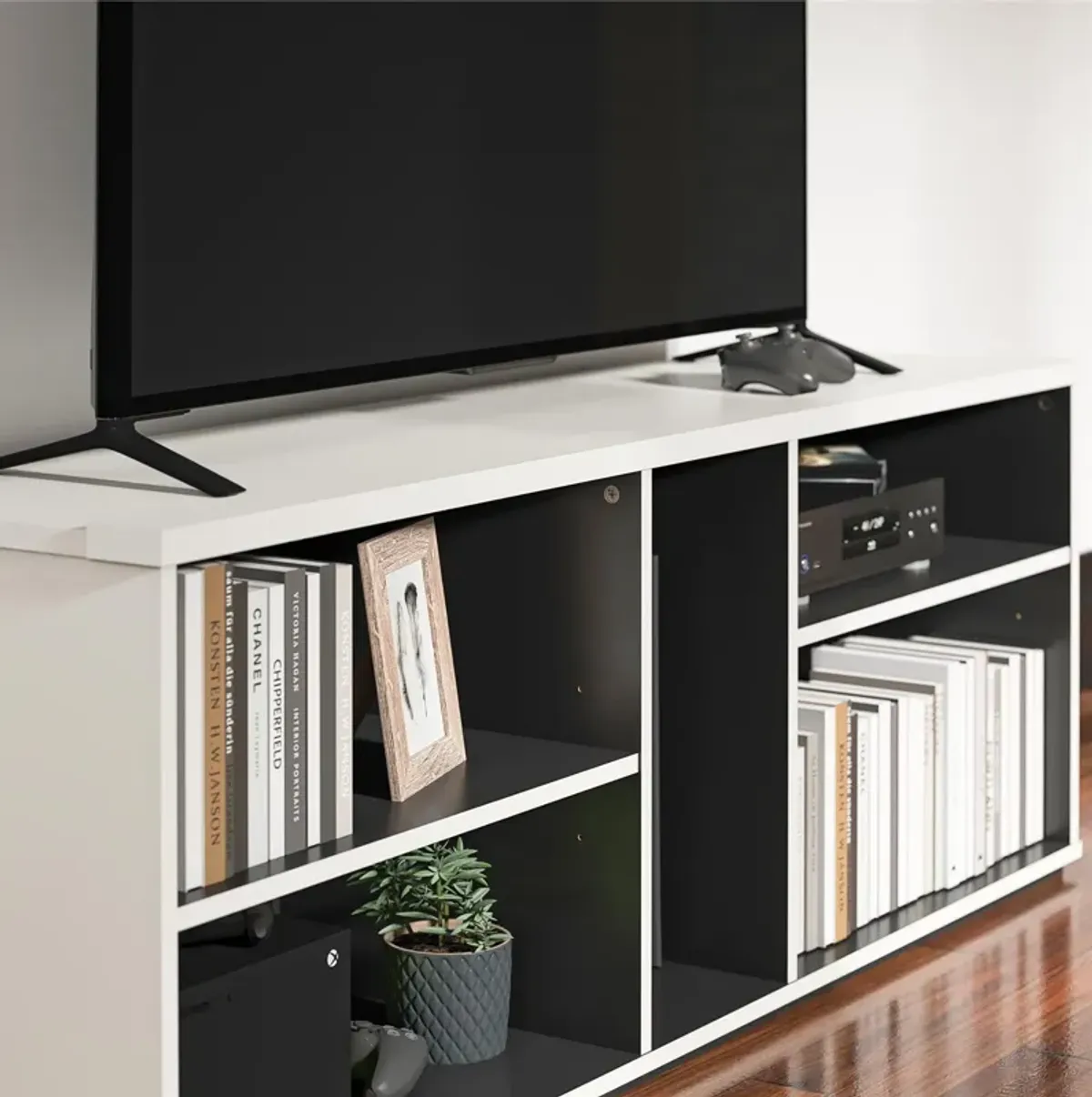 Shadow Gaming & Collectable Display Storage Bookcase, White and Matte Black