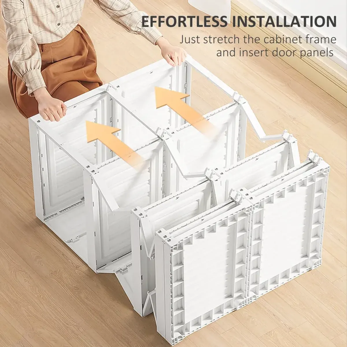 White Clothing Storage: Portable Folding Wardrobe with Magnet Doors