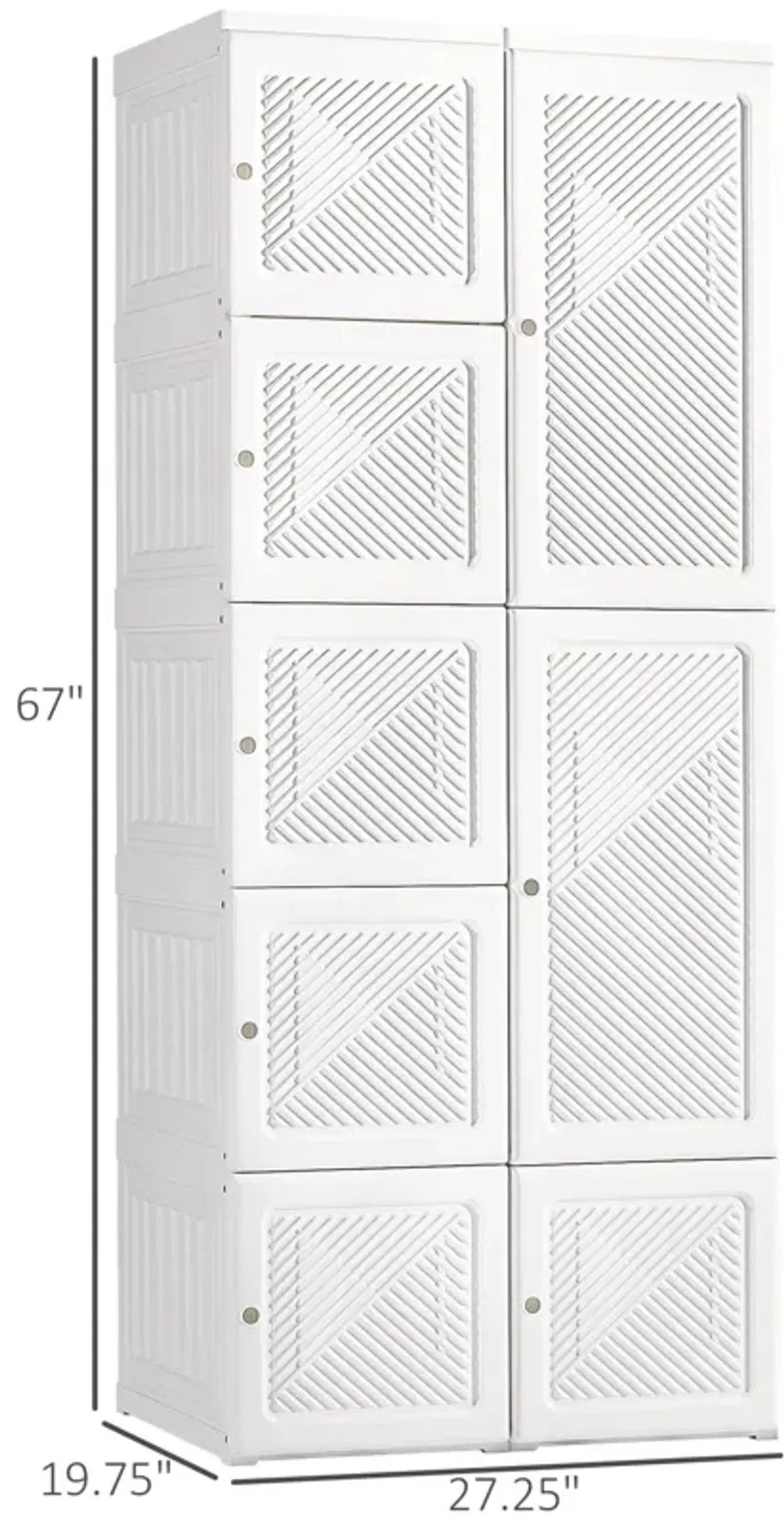 White Clothing Storage: Portable Folding Wardrobe with Magnet Doors