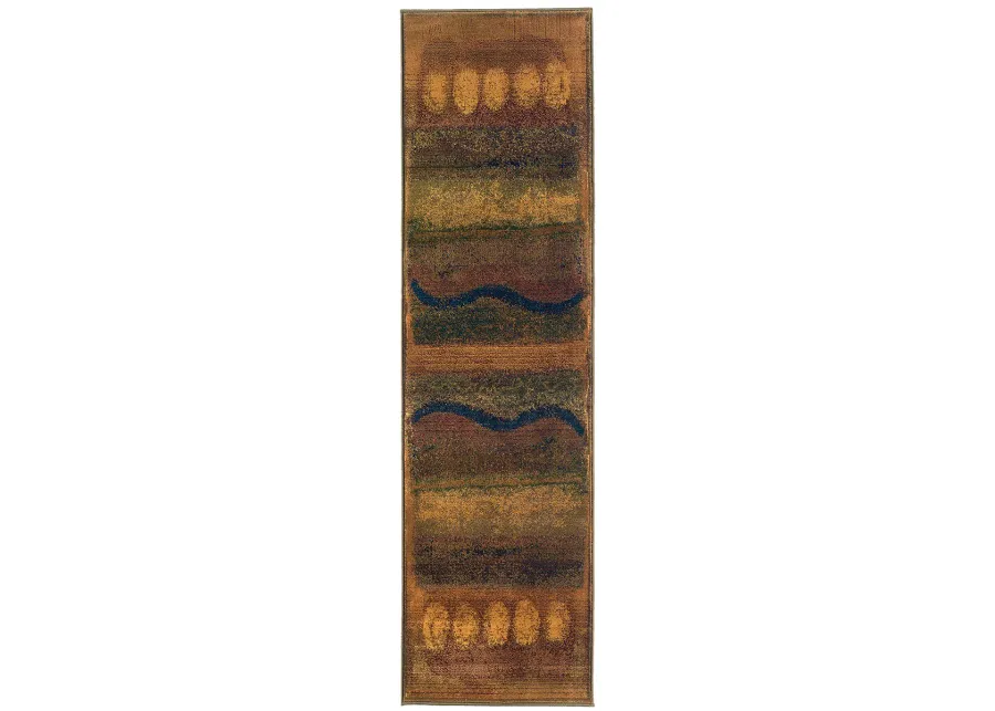 Kharma II 2'3" x 7'6" Gold Rug